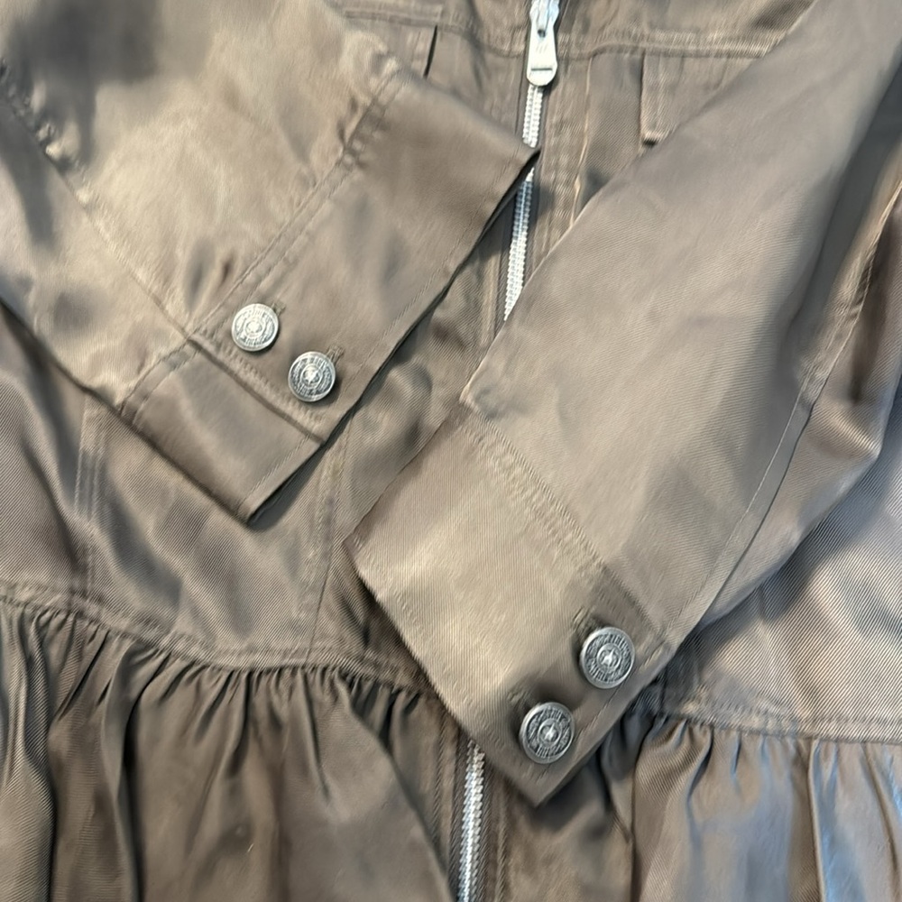 Cinq a Sept Helene Green Zip Peplum Jacket Size Medium - Picture 10 of 14